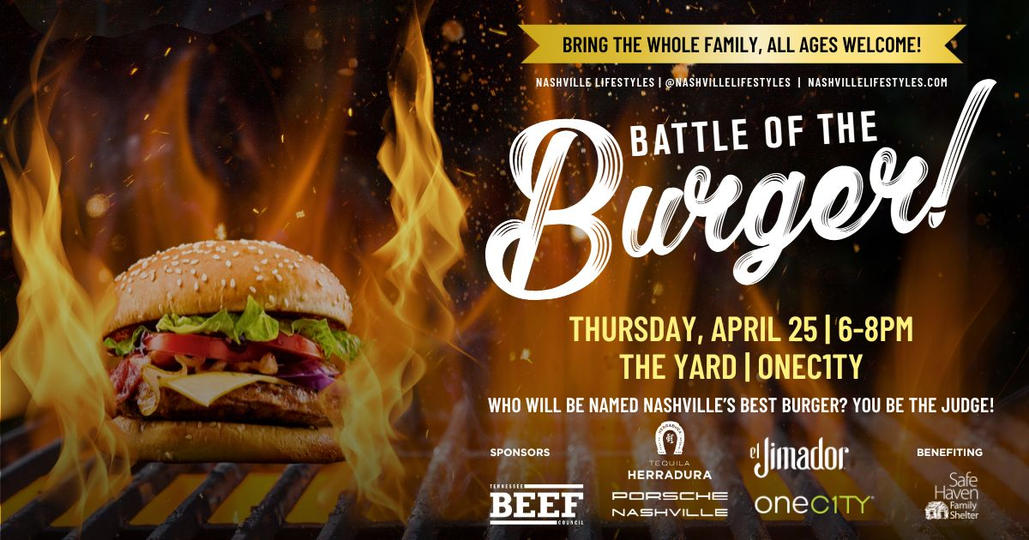 Battle of the Burger is TOMORROW NIGHT🍔 Join us from 6 to 8 p.m. at our annual LIVE cooking competition for best burger in Nashville. The chefs are ready to compete + you get to be the judge! Enjoy burger samples, cocktails + more. All ages are welcome. nashvillelifestyles.com/nashville-cale…