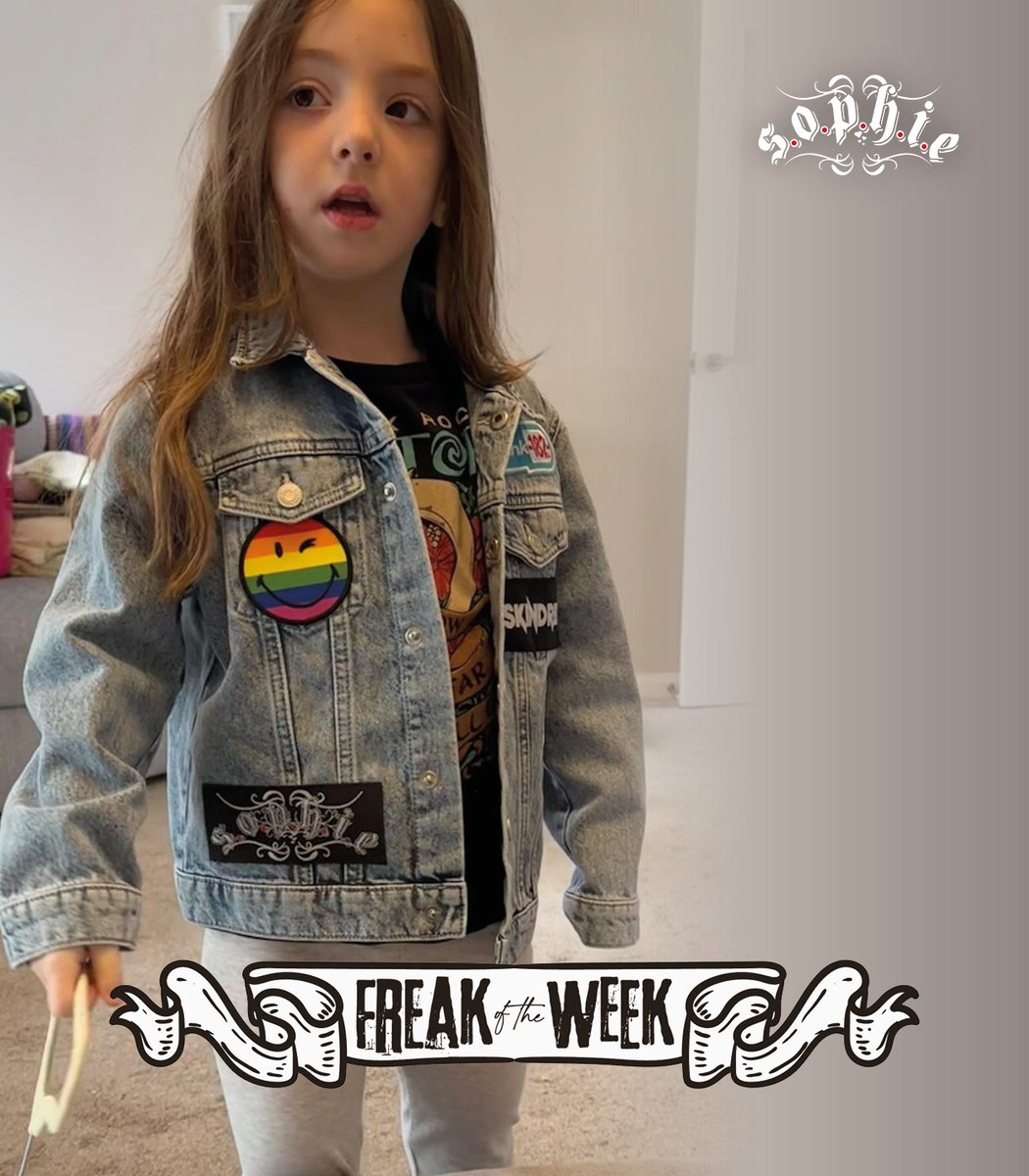 Could this be our most adorable Freak Of The Week to date? Rocking a Sophie patch on her battle jacket, is Jessica 😍🖤 #wearesophie