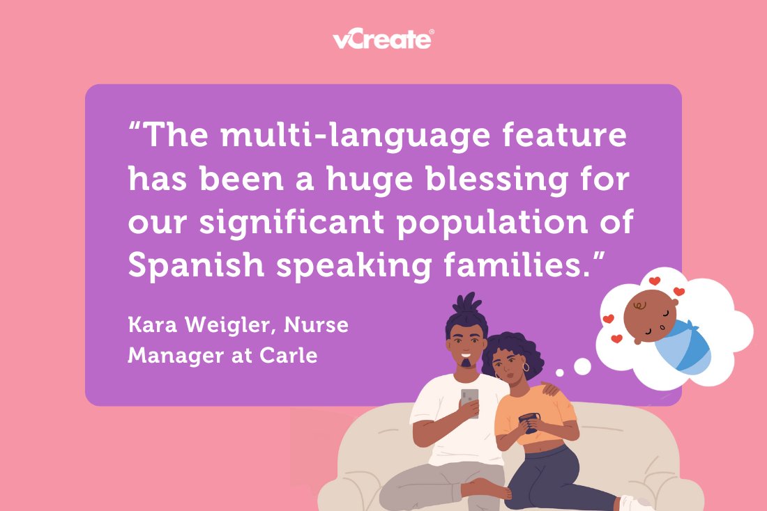 In the #NICU, language barriers can add another layer of complexity that parents face. We received wonderful feedback from @Carle_org on our multi-language feature, which improves equity of access for all families. Read more here: ow.ly/nlm950RmVfo