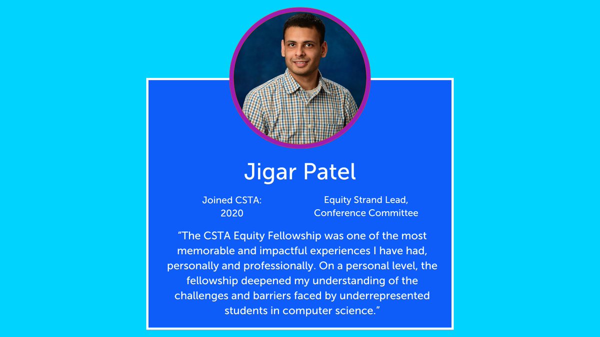 CS Teachers Association (CSTA) (@csteachersorg) on Twitter photo Meet CSTA volunteer Jigar Patel! Fun fact: Jigar was part of the group that started the CSTA Susquehanna Valley Chapter in Central Pennsylvania! Learn more about Jigar here: csteachers.org/csta-volunteer… Meet CSTA volunteer Jigar Patel! Fun fact: Jigar was part of the group that started the CSTA Susquehanna Valley Chapter in Central Pennsylvania! Learn more about Jigar here: csteachers.org/csta-volunteer…