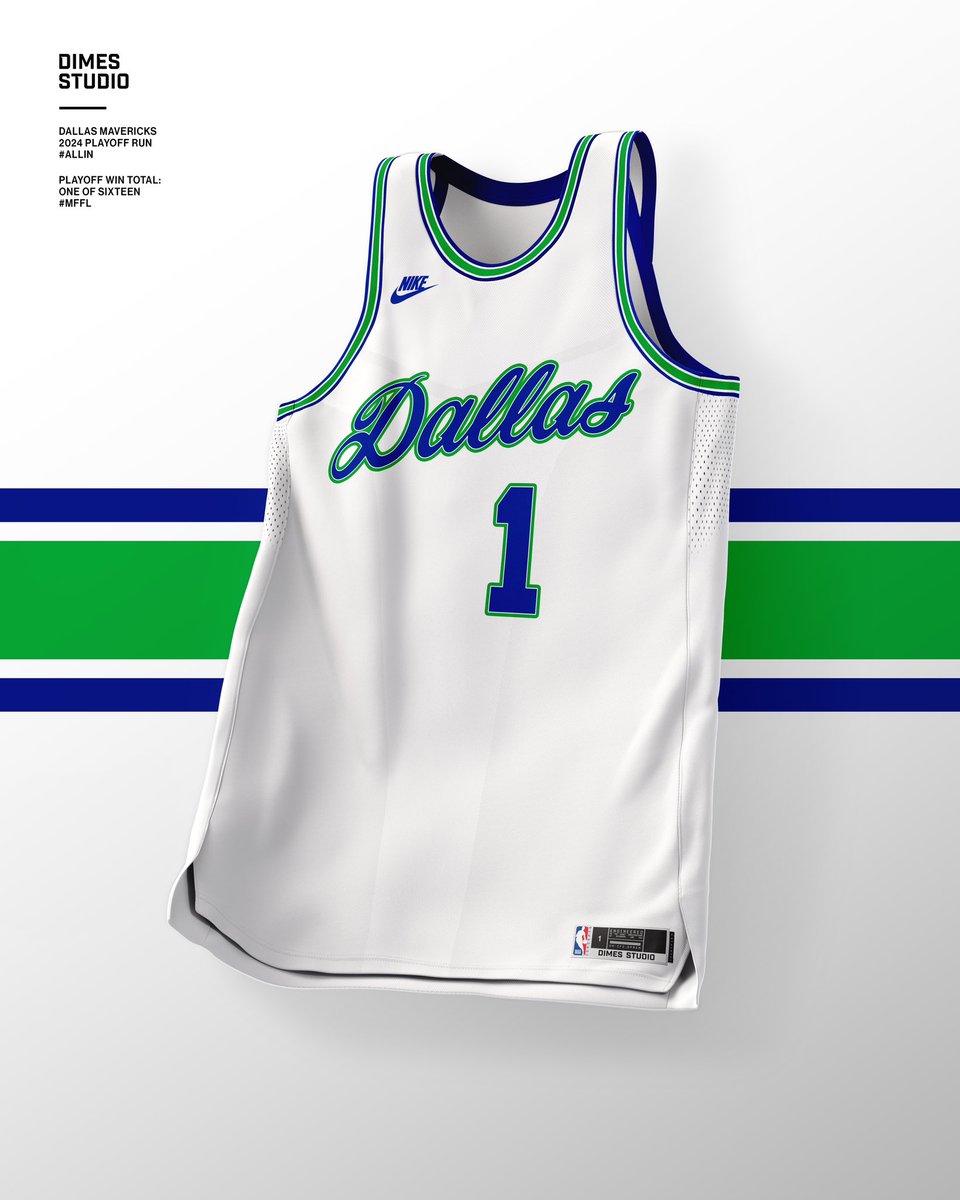 New uni design for every <a href="/dallasmavs/">Dallas Mavericks</a> playoff W!

1 of 16: Throwback Dallas Script on White

Go Mavs! #MFFL