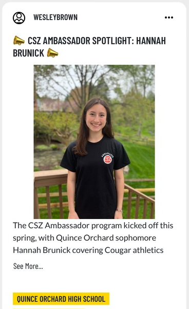 Hannah has been excelling as a CSZ Student Ambassador for @QOAthletics! Read her story here: countysports.zone/forums/post/bD… You can also highlight your school's stories. If you or someone you know wants to represent their school as a CSZ Ambassador, register at cszpro.com/ambassador