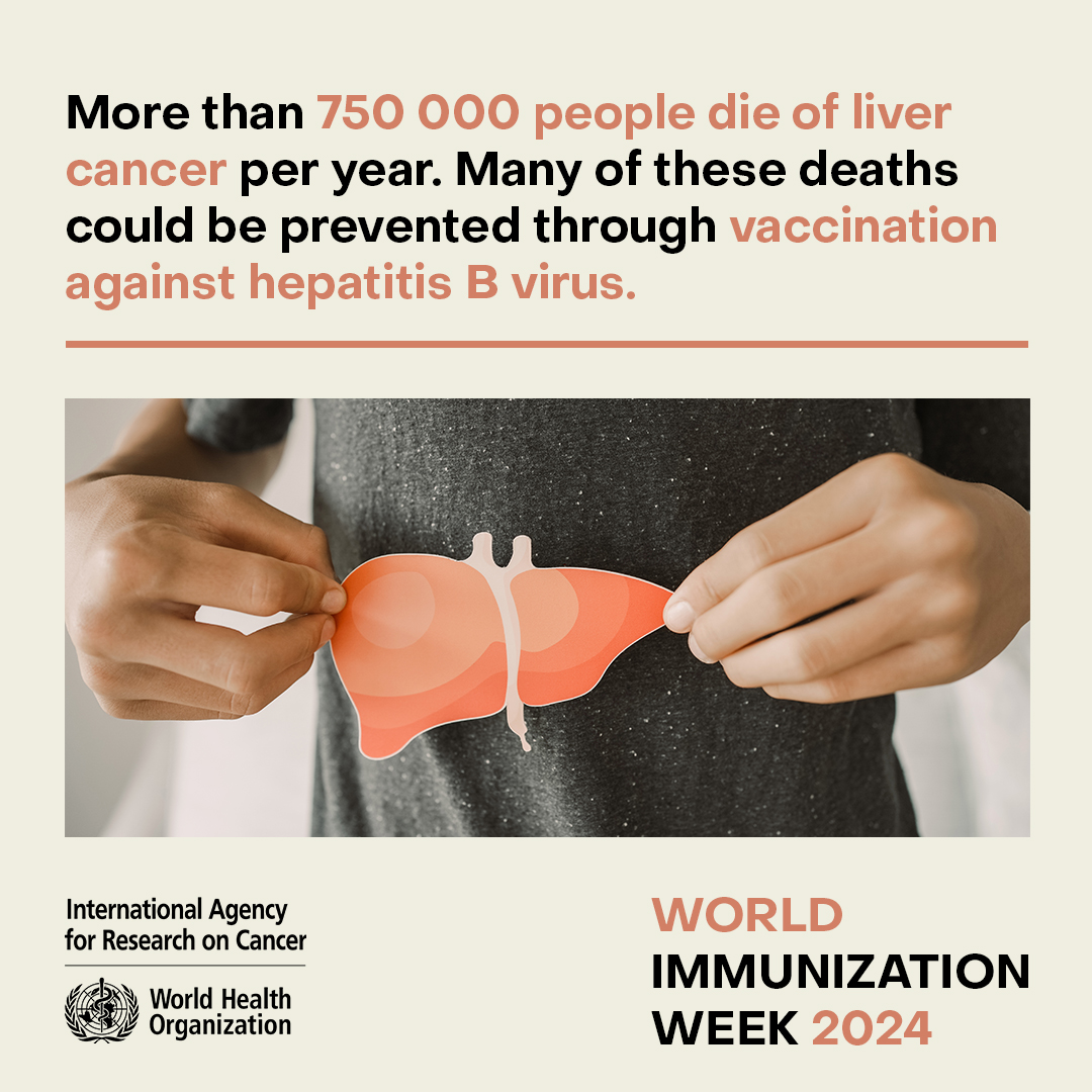 Today is the start of World Immunization Week in which Health professionals around the world recognize the billions of lives saved and protected by the many safe and effective vaccines. #WorldImmunizationWeek #HepatitisB #publichealth #immunization #vaccines