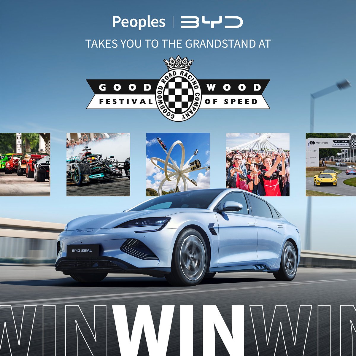 Peoples BYD are giving you the chance to win two tickets to Goodwood Festival of Speed!

Entering is easy! All you have to do is:

👉Like this post

👉Follow Peoples BYD Liverpool here on X

👉Share this post

Spark some energy into your Summer and enter now!

*T&Cs Apply.
