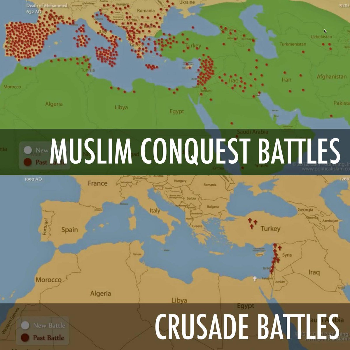 @GadSaad For the people who have no idea why there was a Christian crusade. Here's what the Muslims did to Europe.