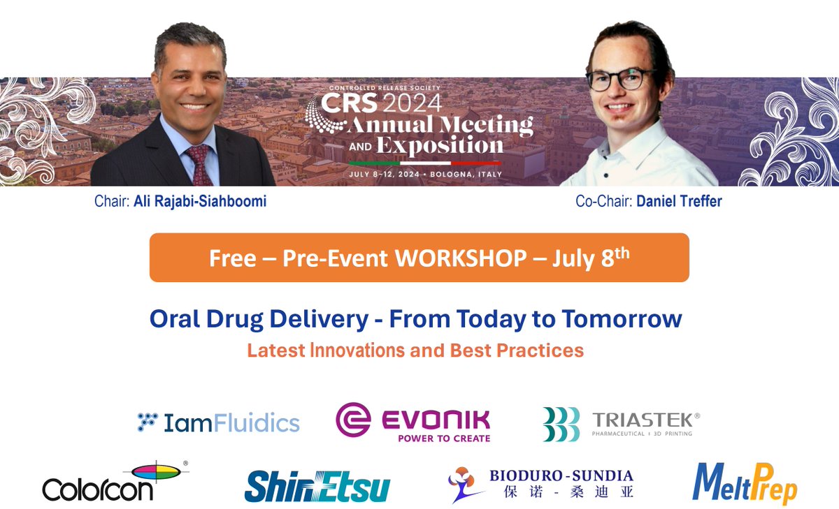 See agenda: 👉ow.ly/U8SR50RnjGV Registration: 👉ow.ly/ybPO50Rnkc1 Enhance your meeting experience by attending Part I and Part II of our pre-meeting workshop at the CRS 2024 Annual Meeting. Click the links above for more info and to register today! #crs #pharma