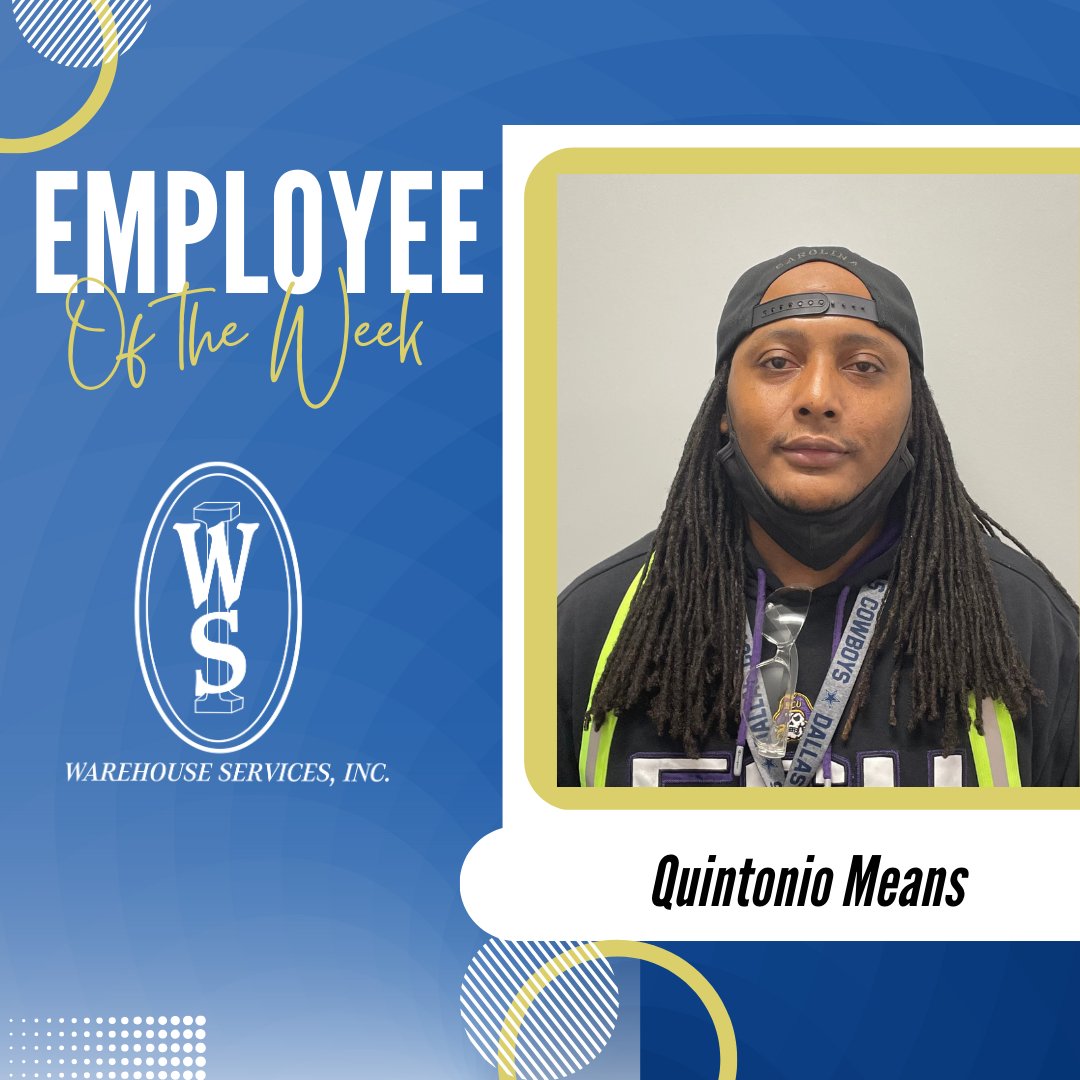 Congratulations to our employee of the week
Quintonio Means.

#EmployeeOfTheWeek #empłoyeespotlight
#employeeappreciation