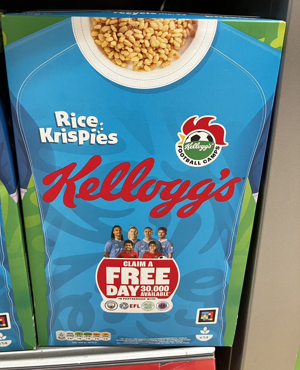 TheKitmanUK's tweet image. Great to see @KelloggsUKI get on board with their football shirt inspired packaging! 🥣 

Rate the cereal/packaging in order, I’m going:

1️⃣ #RiceKrispies 

2️⃣ #Cornflakes

3️⃣ #Cocopops

#TheKitman 👕

#Kelloggs #KelloggsFootballCamps