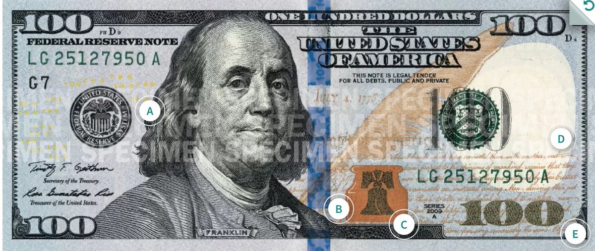 BENJAMIN FRANKLIN 

INITIALS 

BF = 8 

BORN ON 17TH IN (17)06

SEEN AS A SYMBOL OF WEALTH  

+

8 IS THE NUMBER OF MONEY 

#GG33
#NUMEROLOGY