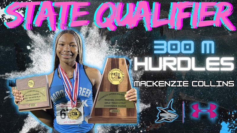 @kenzCollins2025 our quarter horse turned hurdler will contest the highly competitive girls 300m hurdles next Saturday at the state meet.