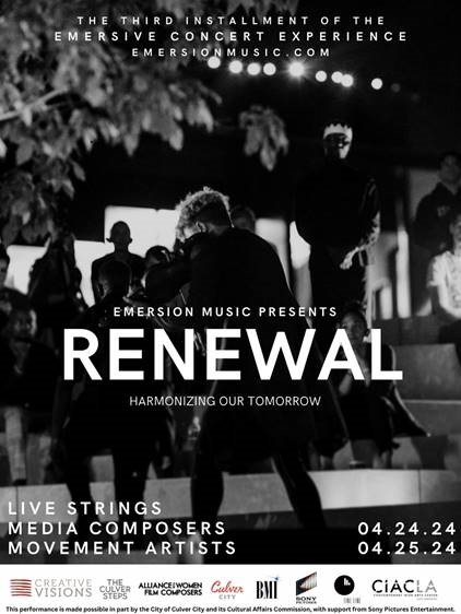 Join @EmersionM TONIGHT & tomorrow at the Culver Steps for an evening of live music and dance! 🎻 Don't miss out on this extraordinary event! Reserve your tickets and learn more about the event here: renewalconcert.eventbrite.com