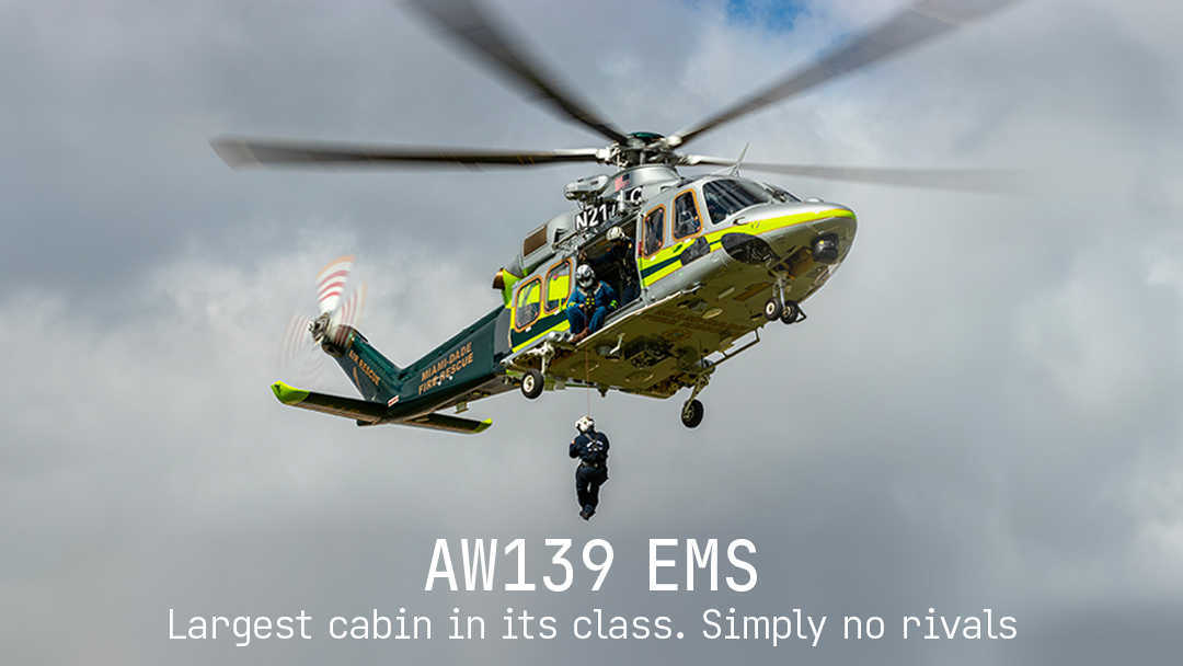 #EMS (救急医療)において機内スペースは最も貴重であり、 #AW139 はクラス最大かつ遮るものが無いキャビンスペースをご提供します。最大5名の医療従事者及び最大4台のストレッチャーを、医療機器一式を搭載した状態で、横置き・縦置きどちらも収容可能です

👉  lnrdo.co/3GidSQL