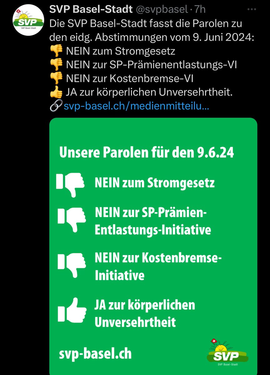 Die grösste Partei der Schweiz:

👎 Lösungen

👍 Schwurblemüll