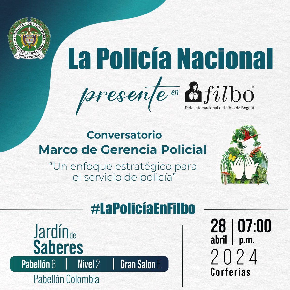 ¿Deseas saber cómo funciona la Policía Nacional de Colombia y cómo cumple su promesa de valor?✍🚔 ¡Esperamos contar con su presencia! #LaPolicíaEnFILBo #TrinomioDeLaSeguridad #FILBo2024