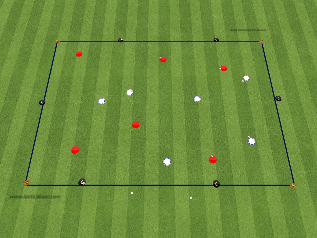 Kids hurling game Bouncers Involves all players, coaches/parents. Players strike off left & right outside the square & coaches strike the ball back in. For animation, game progression & audio description go to elite.deelysportscience.com/hurling & go to kids games