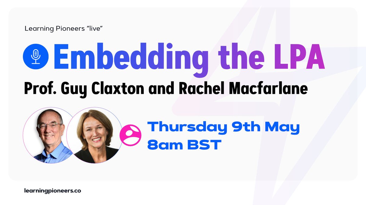 We're opening up our next #learningpioneers event on 'Embedding the Learning Power Approach' on EventBrite. This is going to be 🔥🔥 🐦70% discount Early Bird and pay-as-you-can tickets available. 📽️Event is recorded RT bit.ly/4deSwCY
