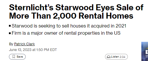 The other thing I've noticed about the institutionals is they like to buy and sell them among themselves

Similar to the Starwood/Pretium deal last year

I call this 'all-in-the-family' trading....it's a way to shuffle assets among friends without realizing the full impairment