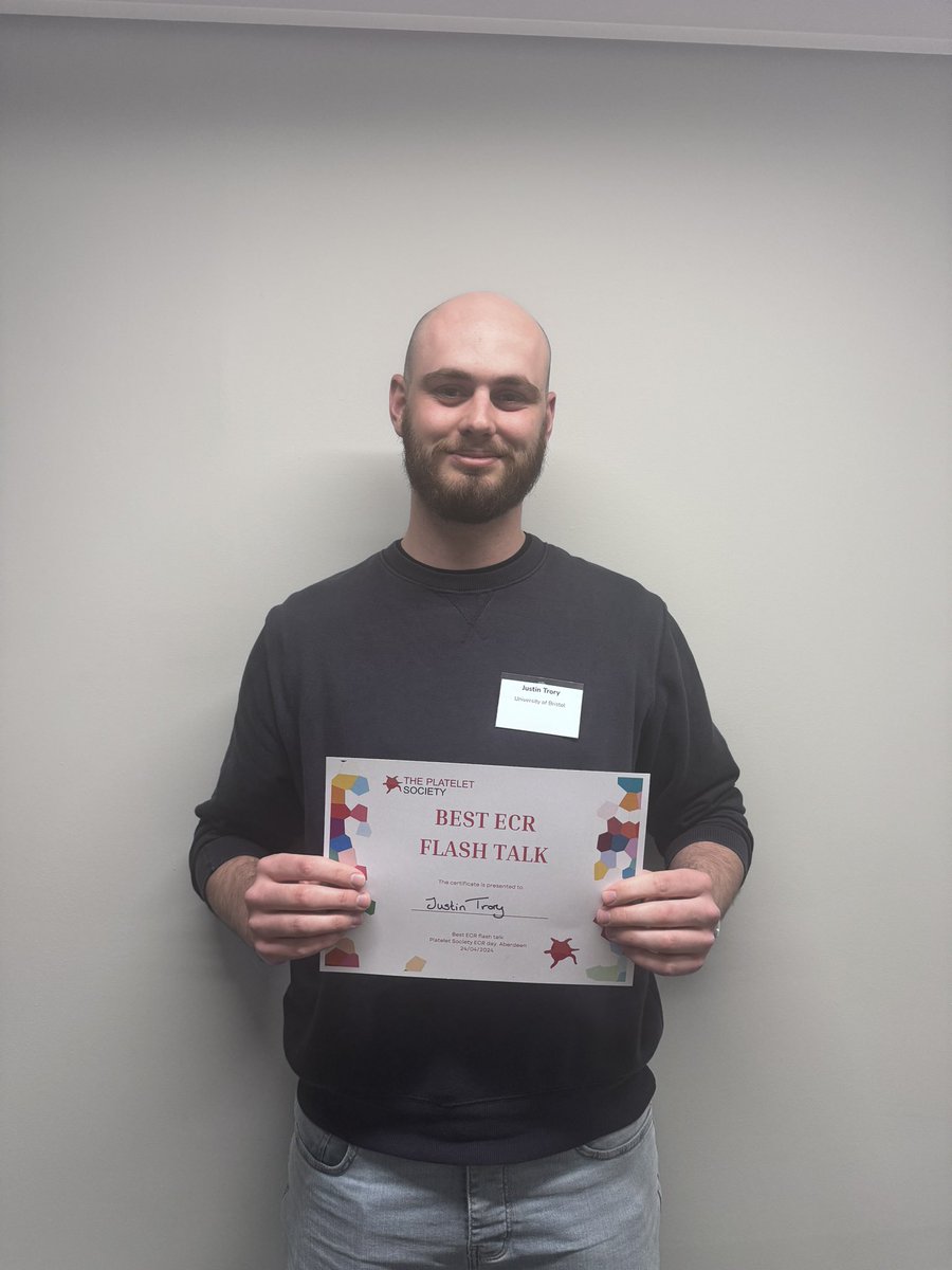 Bristol Platelet Group (@bristolplatelet) on Twitter photo Massive congratulations to our very own <a href="/Justin_BPG/">Justin Trory</a> who won the best flash talk presentation at the <a href="/plateletsociety/">The Platelet Society</a> meeting today! Congratulations to everyone else who presented too, you were all great and we loved listening to you allāŗļø what a great first day! Massive congratulations to our very own <a href="/Justin_BPG/">Justin Trory</a> who won the best flash talk presentation at the <a href="/plateletsociety/">The Platelet Society</a> meeting today! Congratulations to everyone else who presented too, you were all great and we loved listening to you allāŗļø what a great first day!