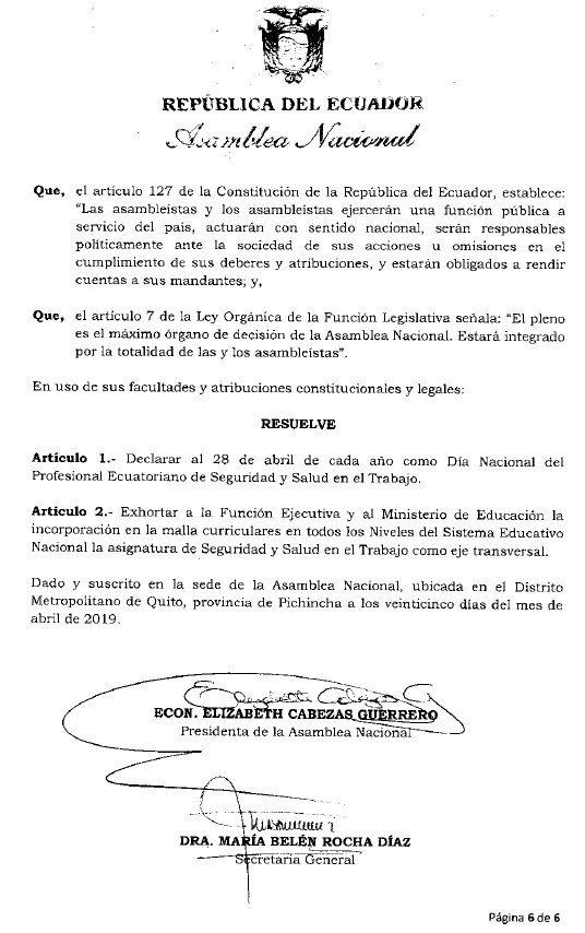 EcuadorSst's tweet photo. 👷👉 @ivonneabogada El 28 de  Abril se aprobó el Día Nacional del Profesional  de Seguridad y Salud en el Trabajo, honramos el trabajo y esfuerzo de profesionales de SST en Ecuador. Su dedicación en  el cuidado de la vida y salud de los trabajadores es invaluable.  ¡Gracias! https://t.co/l0llGgcR75
