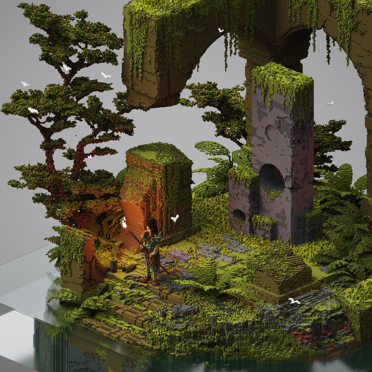 The Forest Keeper | #voxelart | Made with #magicavoxel 🍃