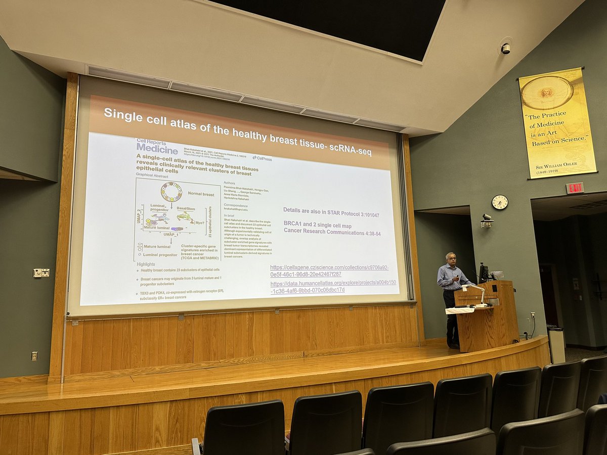 Thanks to Dr Hari Nakshatri for speaking to us about the “Impact of genetic ancestry on normal breast heterogeneity and breast cancer biology”and his work with the @KomenTissueBank