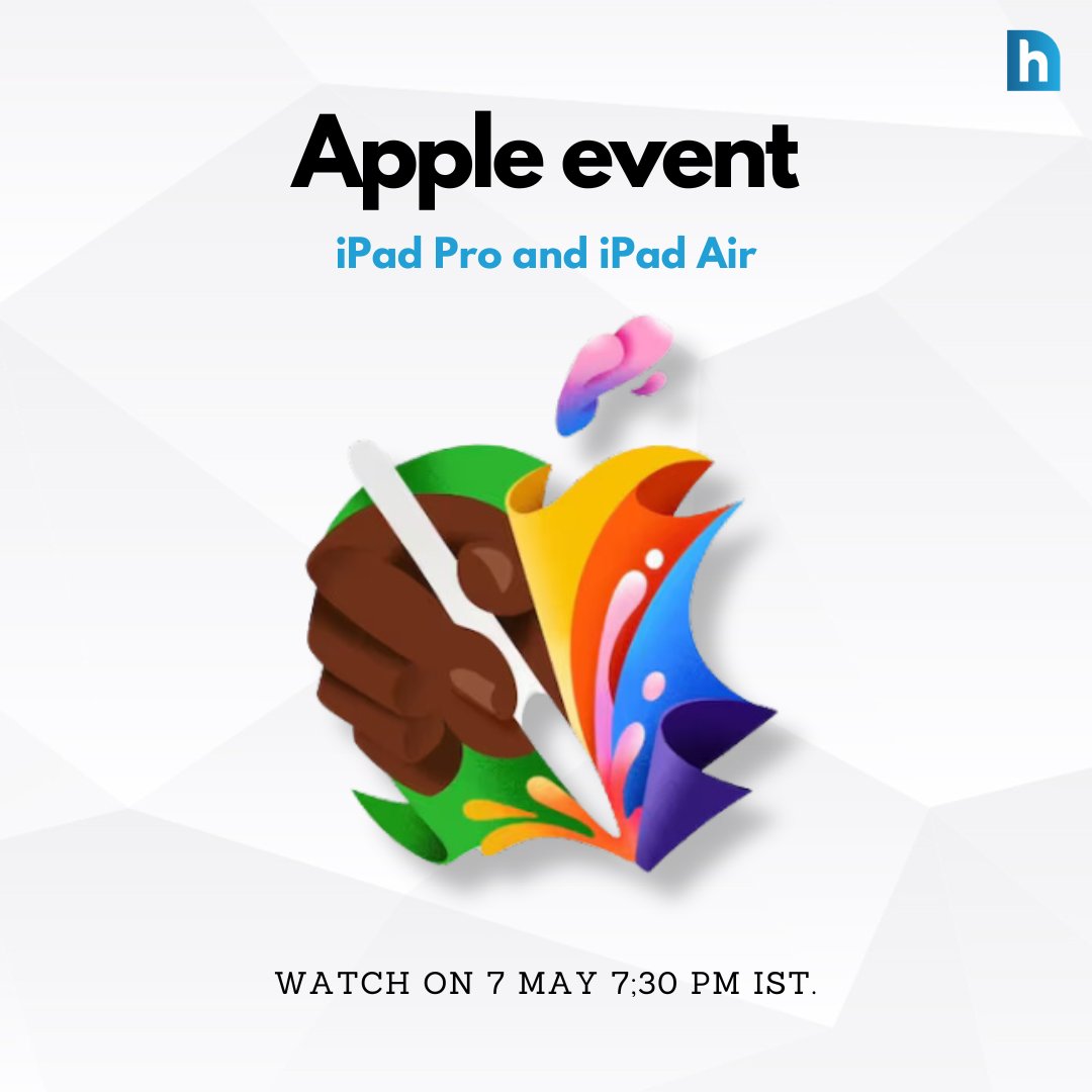 Mark your calendars! 🗓️

Apple's gearing up for an #iPad Air and iPad Pro #launch event on May 7, 2024. 

📲Keep your gadgets in the loop with #Hardwire for all the informative updates! ✨ 

@Apple

#TechTales #StayConnected #ComingSoon #AppleEvent #Apple