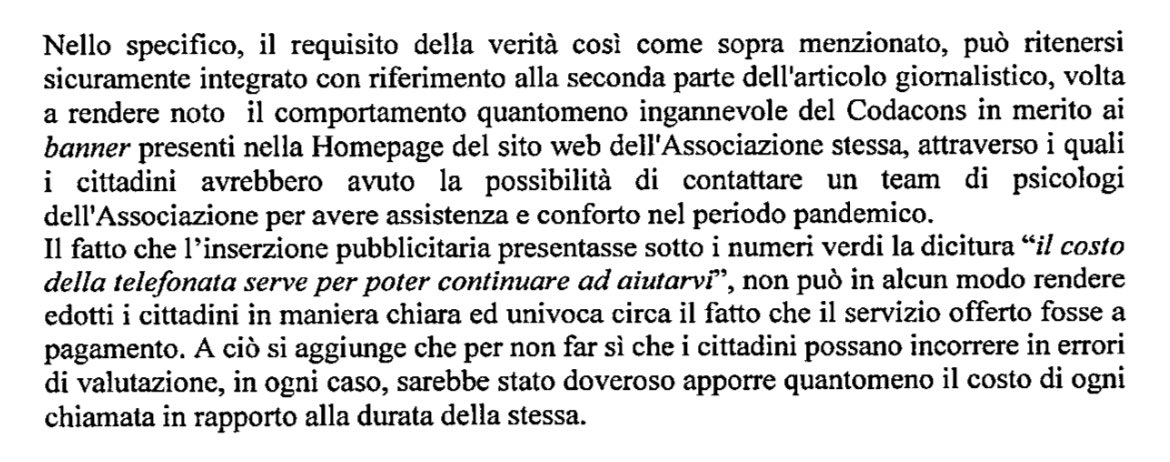 Archiviata dopo 4 anni la querela del <a href="/Codacons/">Codacons</a> per il mio articolo sul Foglio sui numeri ingannevoli a pagamento sull’“emergenza coronavirus” che sfruttavano l’ansia da pandemia dei cittadini. “Servirebbe un esposto dei consumatori contro il Codacons”.
ilfoglio.it/economia/2020/…