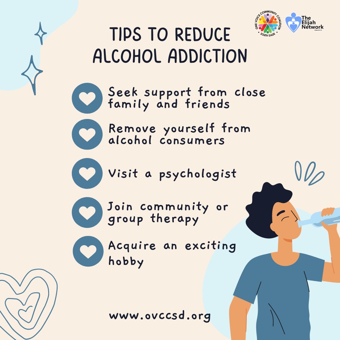 Here are some tips to reduce alcohol addiction. Your life matters💜. 

#livelifesubstancefree #alcoholawarenessmonth2024 #alcoholfreelife