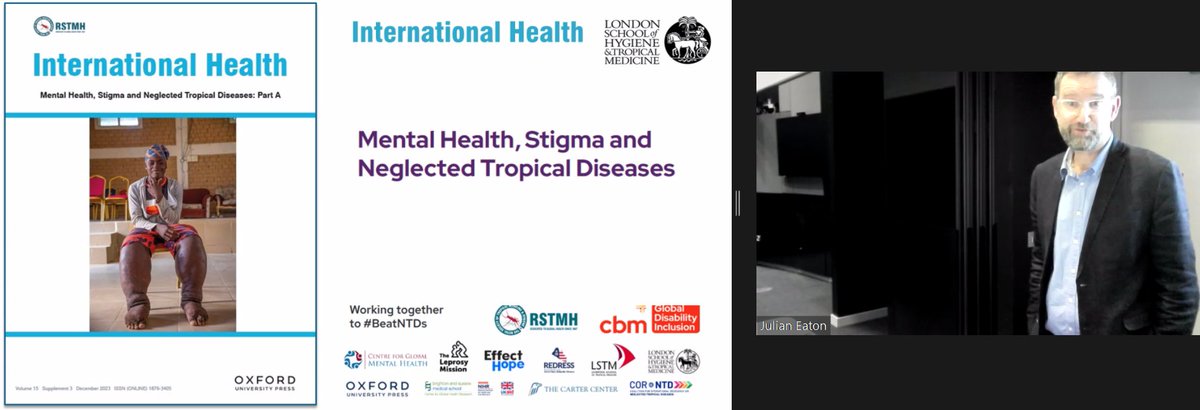 Great to be able to join @julian_eaton and others online now for today's launch event for the 'Mental Health, Stigma, and Neglected Tropical Diseases' supplement - taking place in person at the John Snow lecture theatre at @LSHTM do join us: tinyurl.com/53jz6sk6