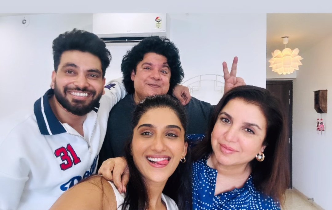 A cute reunion of BB16 besties Shiv Thakare and Nimrit Kaur Ahluwalia. Along with Farah Khan and Sajid Khan.