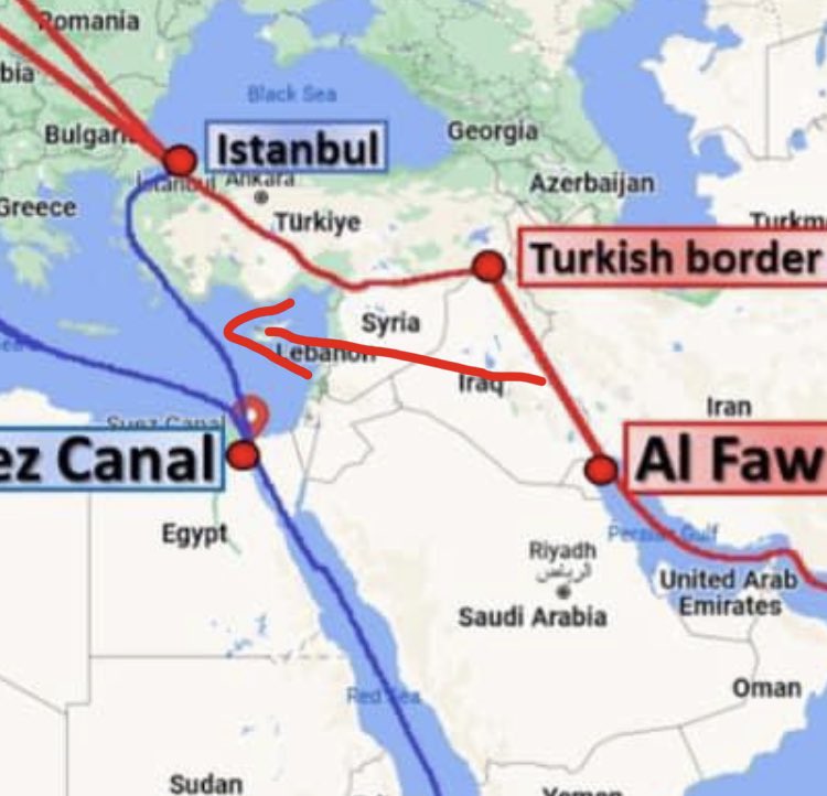 ليش طريق التنمية راح لتريكا
وما راح لسوريا ولبنان؟

راقب الخريطة وافهم
يعني طرد الحشد من سنجار
وقطع طريق بين ايران وسوريا ولبنان
يعني محور المقاومة سلملي
يعني سحب العراق لمحور امريكا
يعني محاصرة حزب الله وانصار الله

وانتو ابقو گال مقتدى وحچة مقتدى والمي فايت من جواكم

#مهزلة