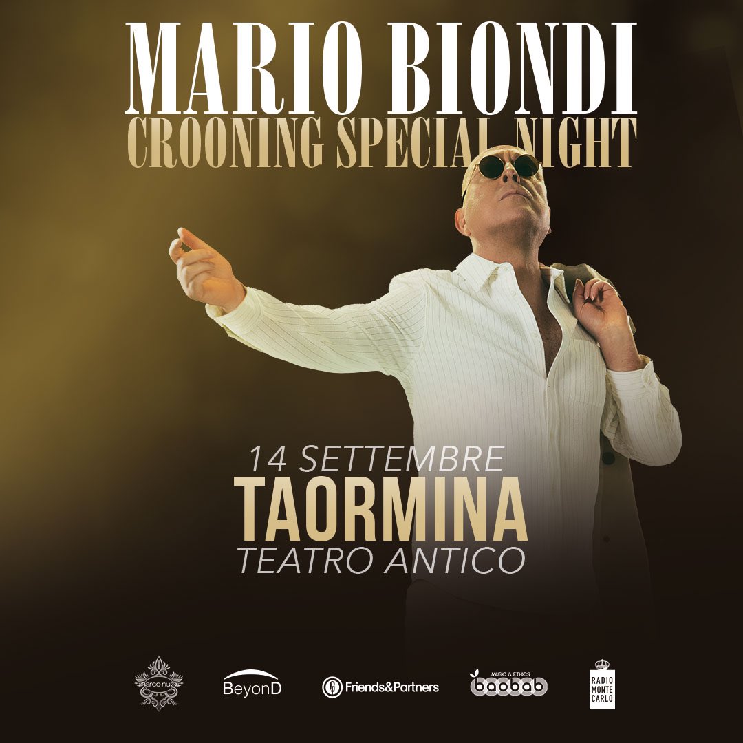 ✨ CROONING SPECIAL NIGHT ✨

Sabato 14 settembre vi aspetto al Teatro Antico di Taormina, per uno show che celebrerà il mondo del jazz e del soul con grandi ospiti del panorama jazz italiano e internazionale 🎶
Una serata magica! 
Biglietti: ticketone.it/event/mario-bi…