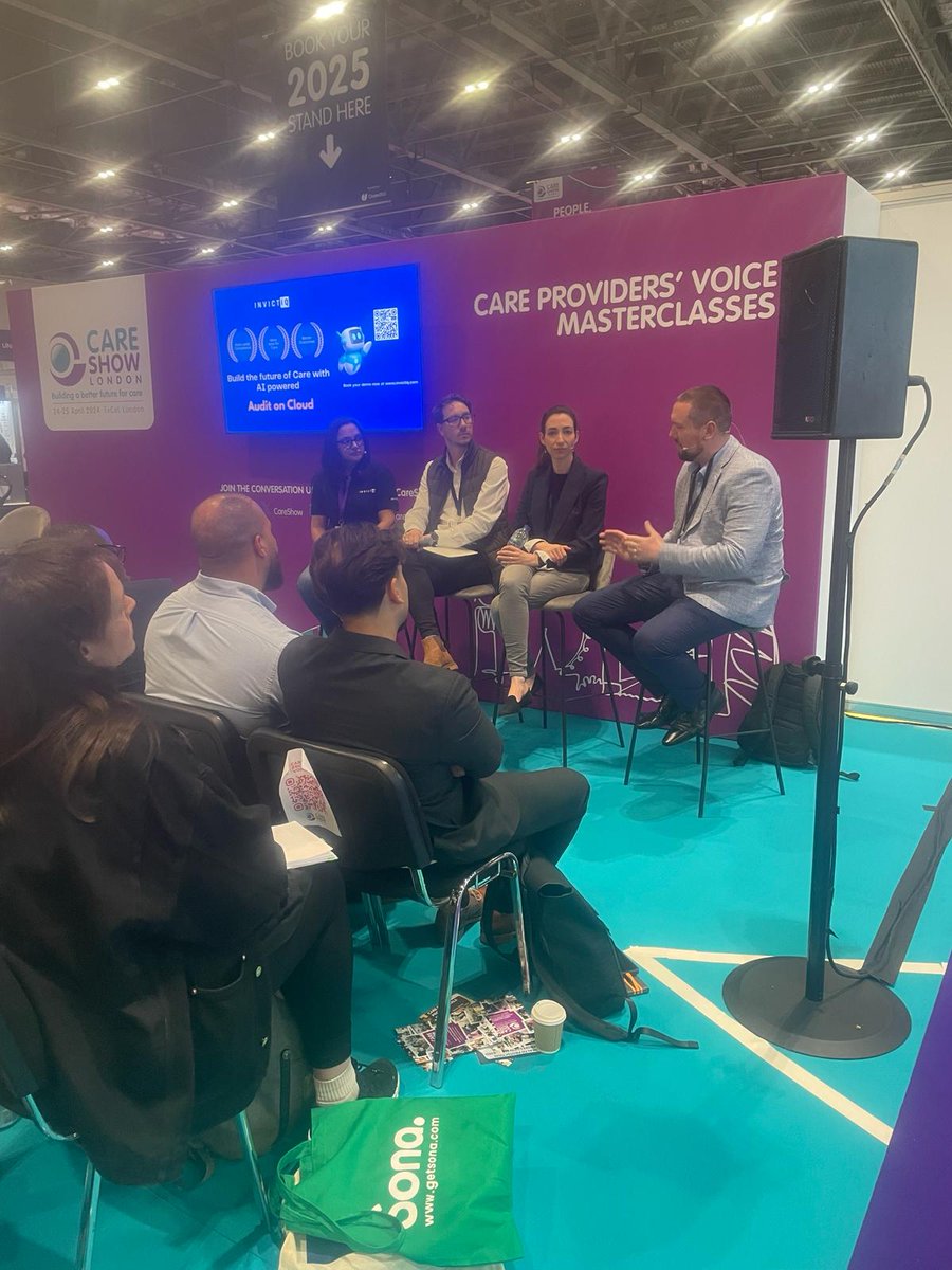 Got to spend the day at the @CareShow and learn about new AI products. Examples were an AI chatbot to beat social isolation in older people, a product that generates care notes and more. Developers share an uneasiness about ethical risks and governance.