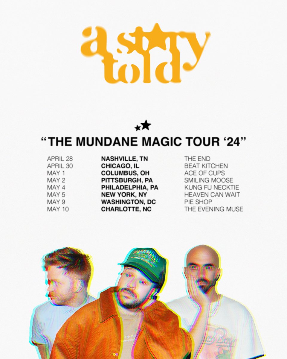 AStoryToldBand's tweet photo. SPOILER: There will not ACTUALLY be magic performed at these shows, but you should still come anyway. https://t.co/n26kUDlrDN
