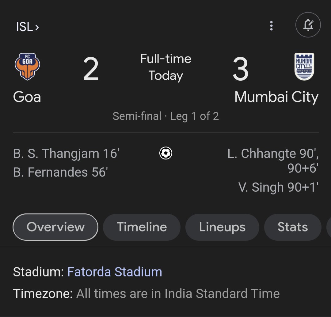 #Football is a #beautifulgame 
This is an example for it.
Heartbreak and shock for #FCGoa fans who were about to party. Surprise and delight for #MCFC fans who were about to call it a day.