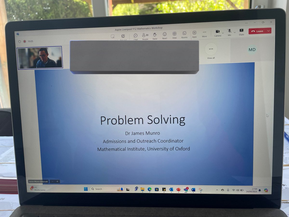 LiverpoolAspire's tweet photo. We’ve just started our April #RH24 session with the Year 12 cohort. We’re joined by Dr James Munro from the University of Oxford @OxUniMaths 🧮
James runs an online weekly maths club for aspiring mathematics students which is a fantastic resource… https://t.co/4uDhPpaewk https://t.co/zSGr3rqGbO