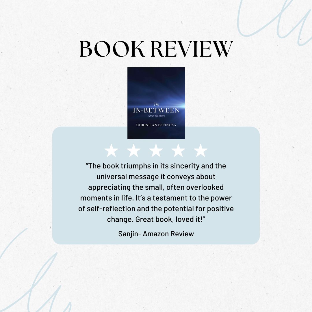 Thank you, Sanjin, for giving a 5-star review of my recent book, 'The In-Between: Life in the Micro'. Have you grabbed your copy, yet? #theinbetween #bookreview loom.ly/uqUdx8o