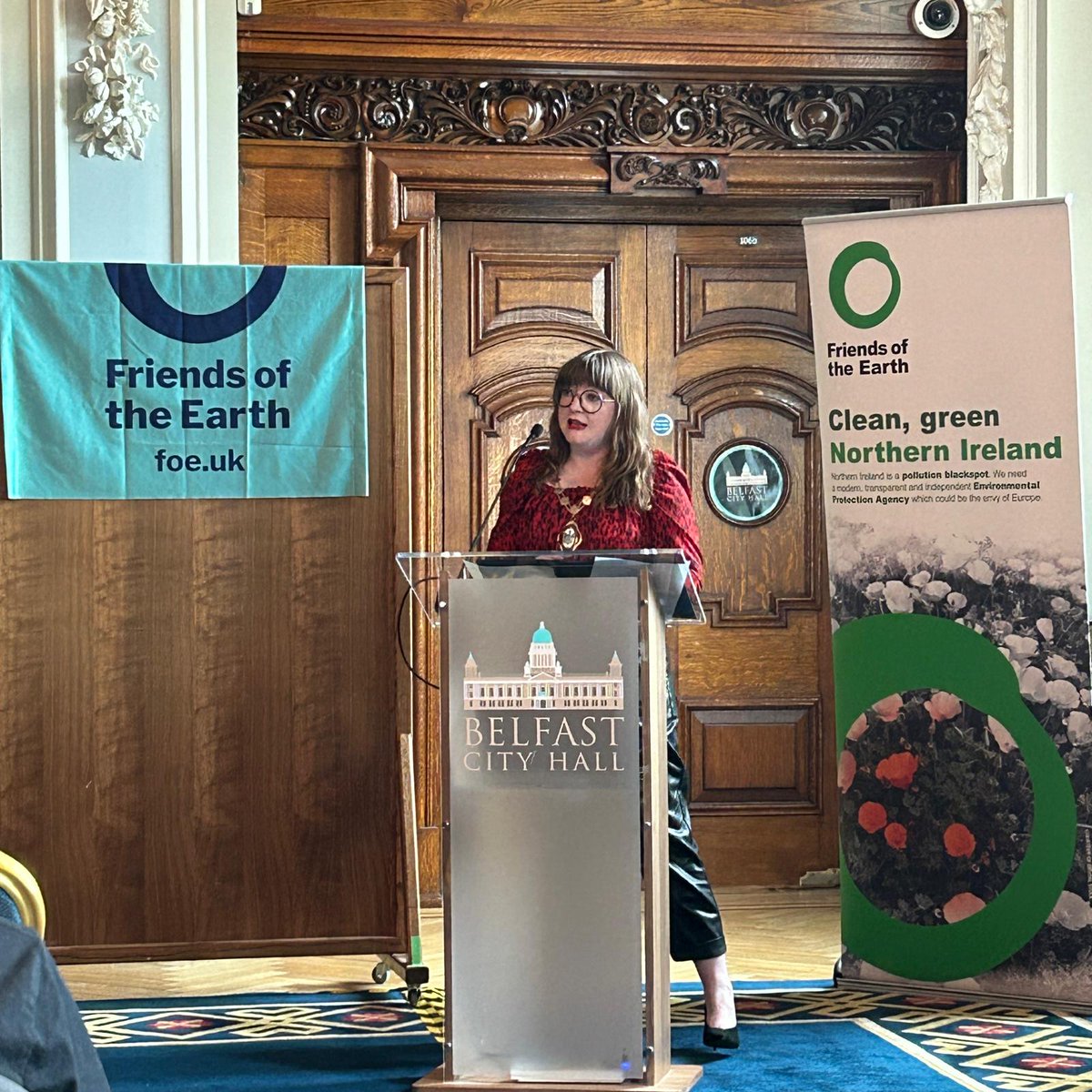 Thank you to @foe_ni for organising an incredible event today at @belfastcc, Belfast Exposed. We have so much more to do to properly protect our land, our air & our water. An independent environment agency is critical for NI!! #SystemChangeNotClimateChange