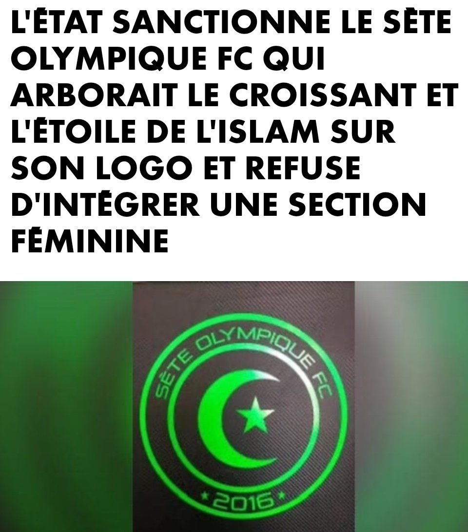 Ce club islamique refuse aussi les femmes arbitres et les joueurs non musulmans.
Mais il accepte les généreuses subventions de l'état.
Petit à petit, la charia fait son nid...
Restons vigilants !