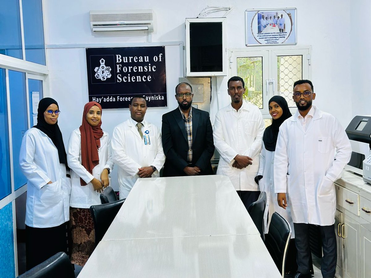 BureauForensics's tweet photo. The State Minister for Puntland State House Hon. Abdifatah M Abdinuur &amp; Vice Minister for the Ministry of Planning &amp; International Cooperation Hon. Mohamed H Ibrahim recently visited the @BureauForensics. The bureau's staff &amp; the ministers deeply discussed on the bureau's work. https://t.co/x8H3CzNFj0