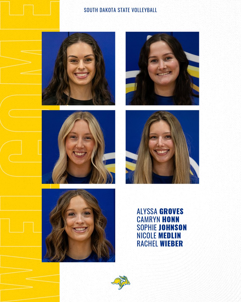 5️⃣ new faces coming to the squad this fall!

Welcome Alyssa, Camryn, Sophie, Nicole & Rachel!

📰 » gojacks.co/3Qjk54q

#GoJacks 🐰