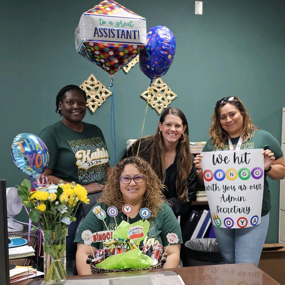 All of our Kahla Secretaries are amazing BUT there’s one that’s got a special place in our heart and that’s MRS.LOYA ! She is the backbone of our department, without her we couldn’t do everything we do. Thank you Mrs Loya for everything you do for our dept and loving our kiddos!