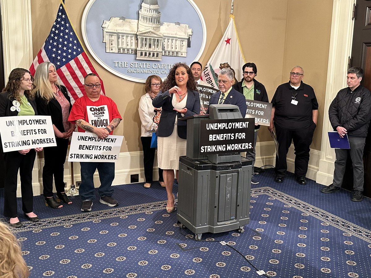 We are live with @Portantino @SenMariaEDurazo and workers from @UFCW @UAW @unitehere and @capsscientists fighting for Unemployment Benefits for Striking Workers in CA! #SB1116 #UnionStrong