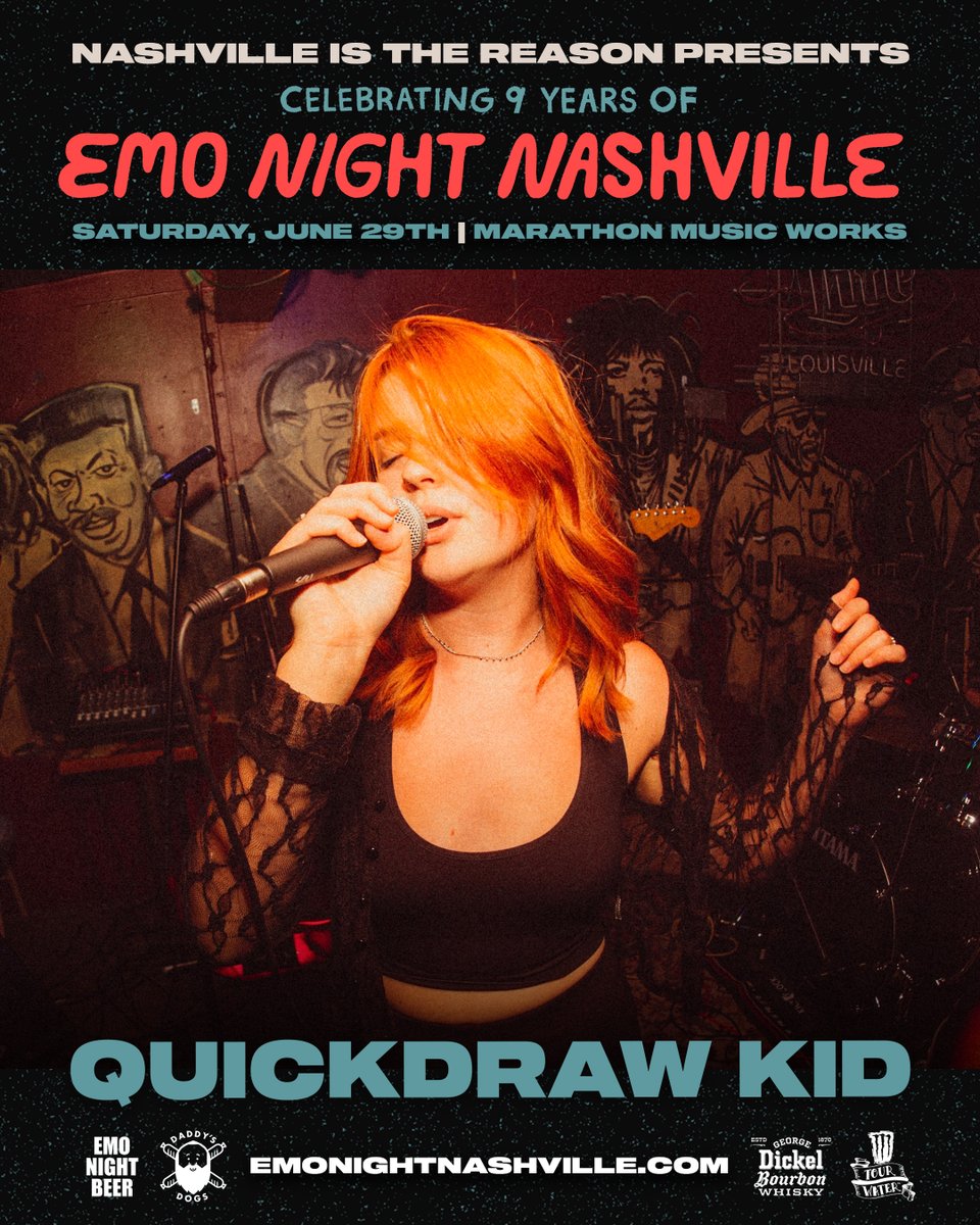 We’re so stoked to have Taylor of Quickdraw Kid joining us at 6/29 Emo Night Nashville and performing with The Emo Band for the first time! Listen to their song ‘Bittersweet Tennessee’ on repeat like we do! 🎟️: emonightnashville.com #nashvilleisthereason