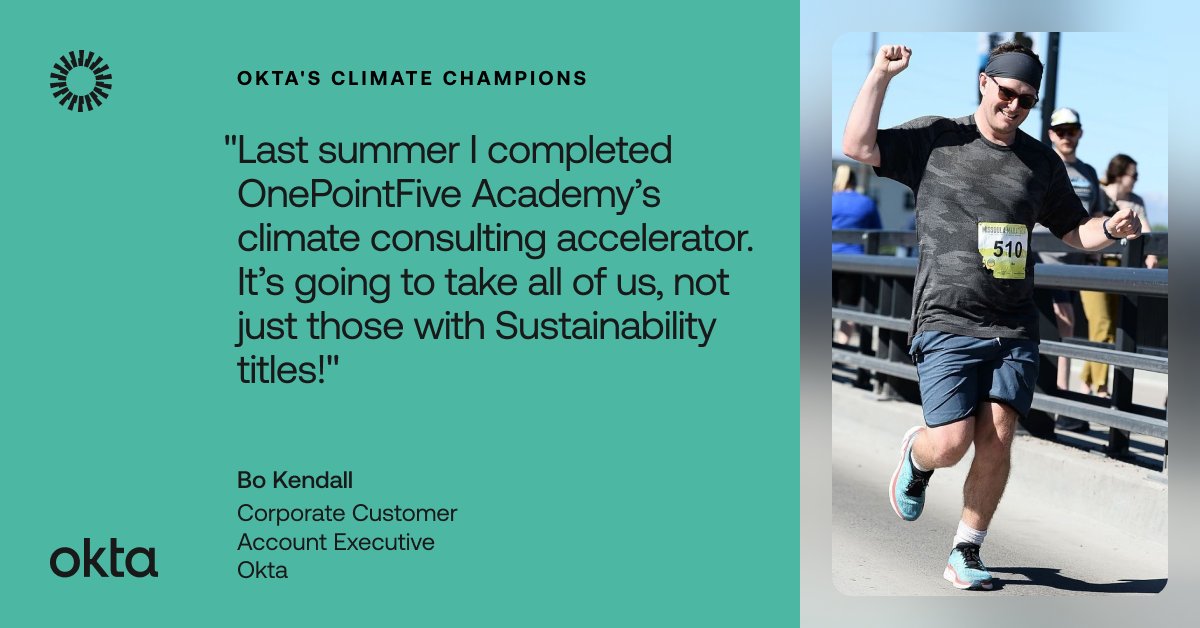 Let's continue celebrating Okta's eco-friendly heroes. 🌍🌿 Today, we're recognizing Bo Kendall! Check out his perspective on climate action. 👇 Learn more about Okta's commitment: bit.ly/3xEy2mX