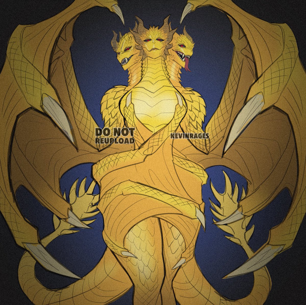 Ok ok. Over 2 hours sketch of Queen Ghidorah monster girl concept 