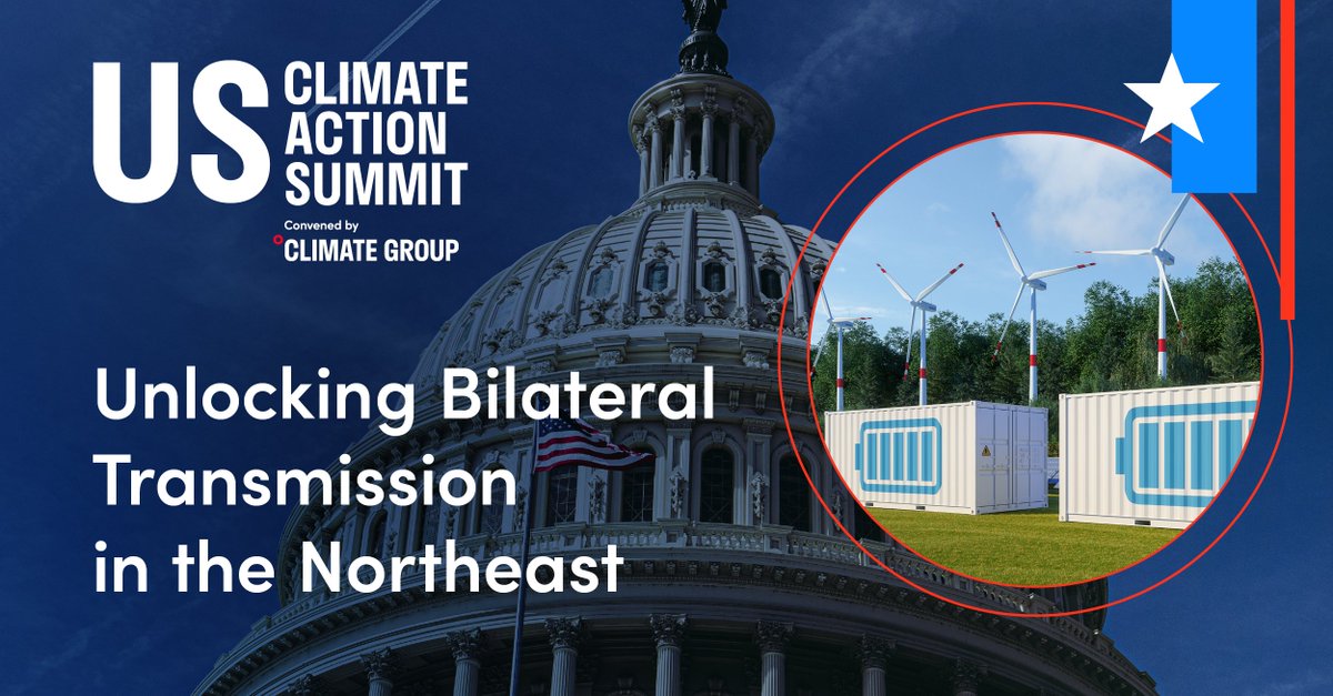 ClimateGroup's tweet photo. At the #USClimateActionSummit today, @hydroquebecIntl hosted 'Unlocking Bilateral Transmission in the Northeast', a roundtable discussing the optimization of transmission planning, necessary policy reforms, and the acceleration of investments to support clean energy demand. https://t.co/6t18U7dkww