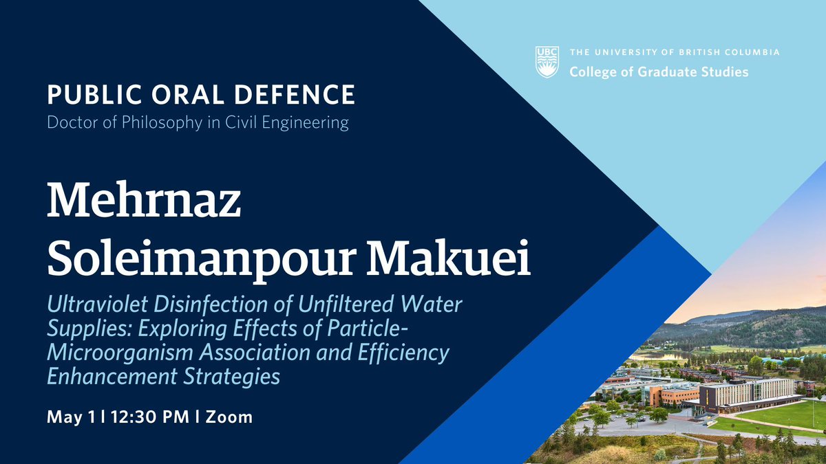 Mehrnaz Soleimanpour Makuei will defend their dissertation on May 1, 2024. All defences are open to the public. Learn more: bit.ly/UBCO-Graduate-… @UBCOSOE