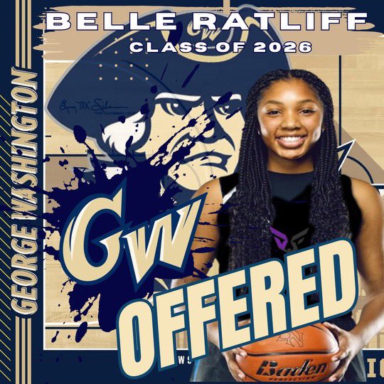 After a great conversation with @CoachMcCombs I am so blessed to say I have received my first D1 offer from GEORGE WASHINGTON UNIVERSITY!💛💙🤍 #AGTG #blessed