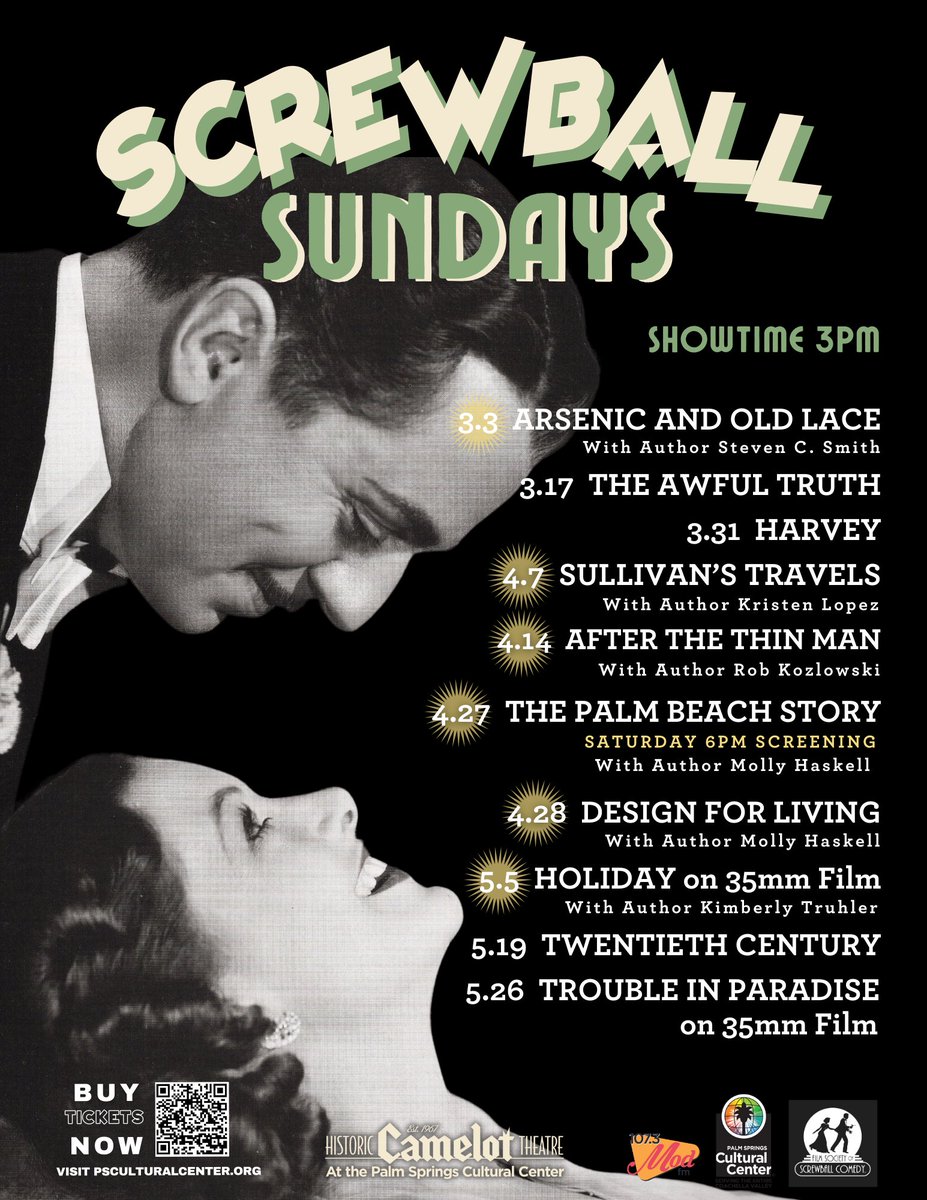 PALM SPRINGS EVENT Join me May 5 as I introduce George Cukor's 1938 film HOLIDAY. My presentation will explore everything from significance of HOLIDAY to #KatharineHepburn's career to the many stories behind #Kalloch's costume design. Info and tix: glamamor.com/2024/04/Kimber… #TCM